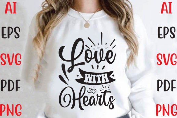 Love with Hearts: A Versatile Graphic Set for T-Shirt Designers