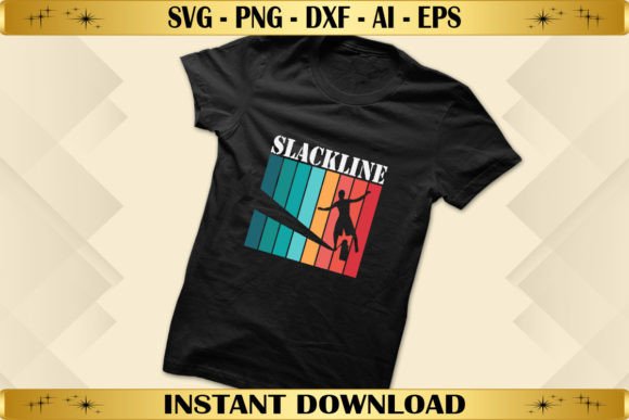 Retro Vintage Slacklining Graphics for T-Shirt Designs