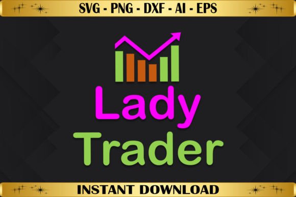 The 'Lady Trader' Graphic: Versatile Visual Charm for T-Shirt Designs & Local Branding