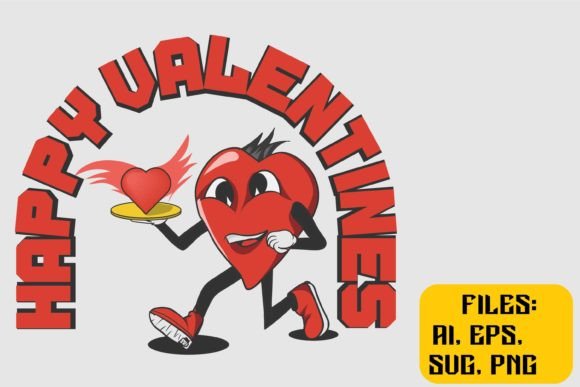 Valentine’s Day Heart Character: Graphics & T-Shirt Designs