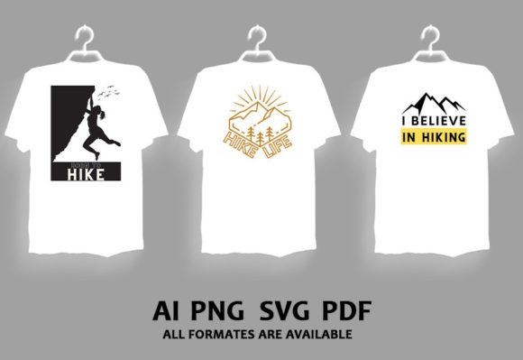 Wild Hiking T-Shirt Designs & Graphics Bundle V.3